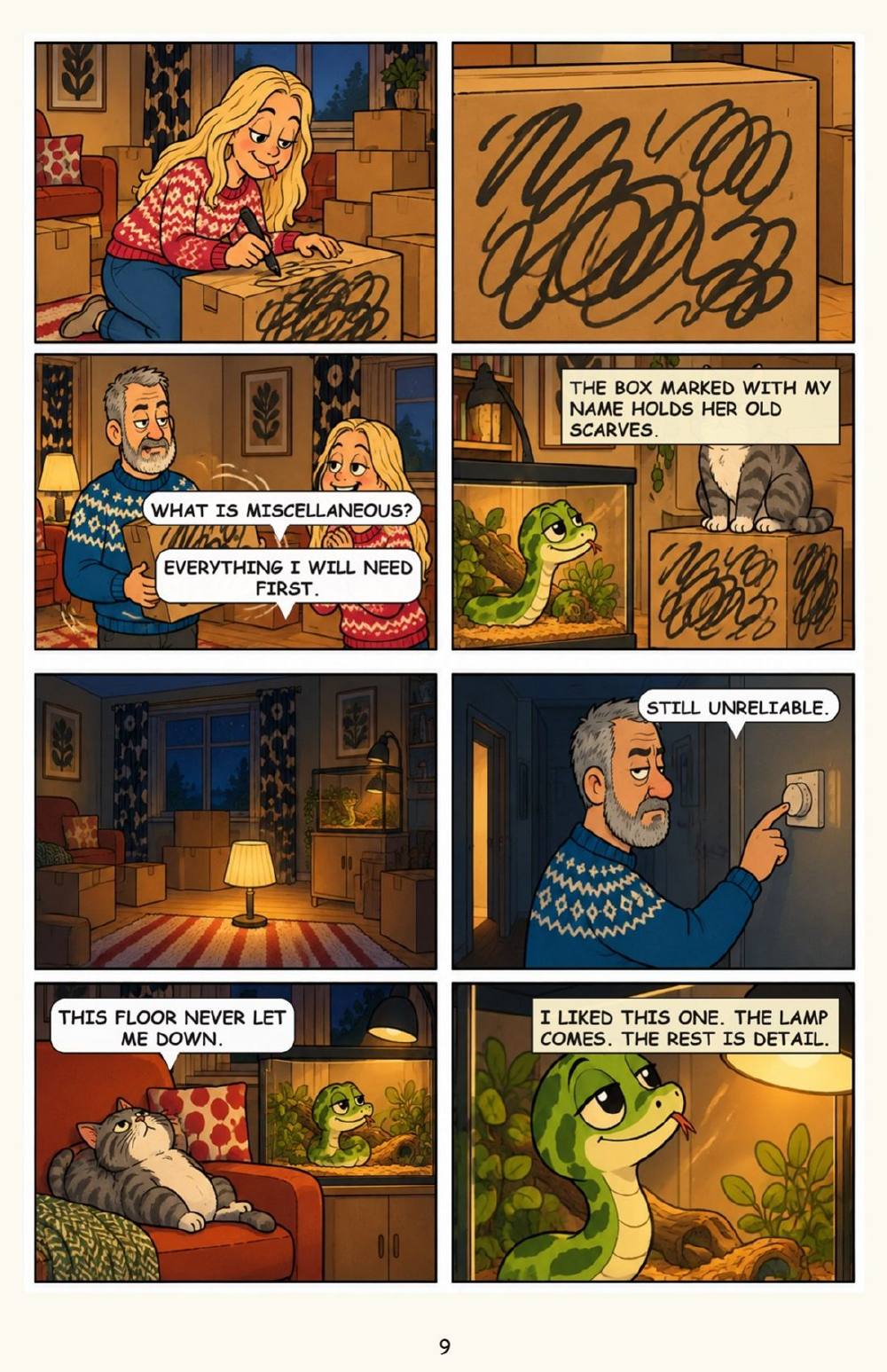 Carmen Moves House: Boxes, Neighbours, and a Lift That Stops, page 9